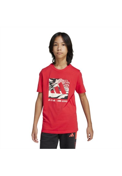 adidas J CAMO LOGO TEE, T-Shirt ragazzo rossa.  - Vendita online | GBM