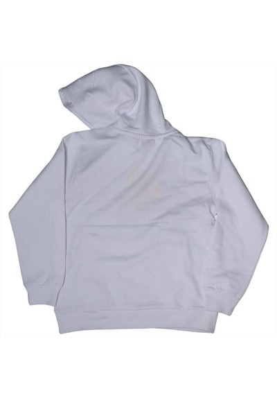 Felpa Bianca Ragazzo con Cappuccio e Stampa 'Newest Noises  - Vendita 
