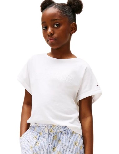 T-Shirt Tommy Hilfiger, ragazza bianca.  - Vendita Moda sportiva