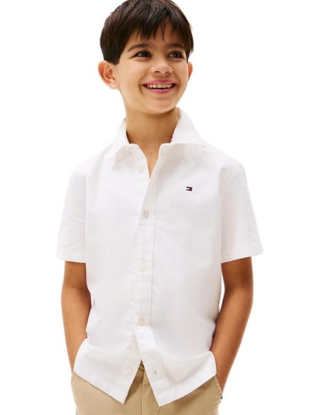 Camicia tommy hilfiger, ragazzo manica corta bianca.  - Vendita Moda s