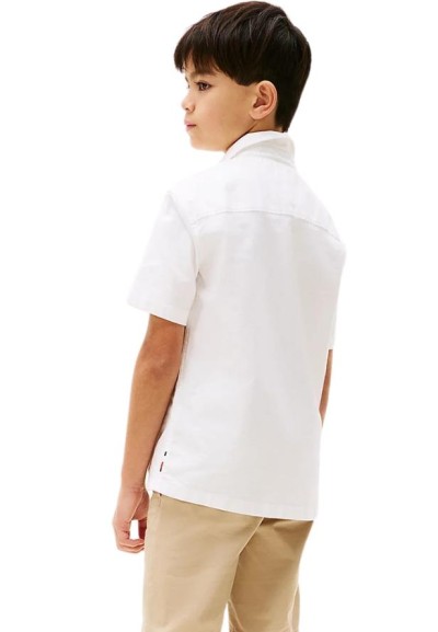 Camicia tommy hilfiger, ragazzo manica corta bianca.  - Vendita Moda s