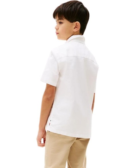 Camicia tommy hilfiger, ragazzo manica corta bianca.  - Vendita Moda s