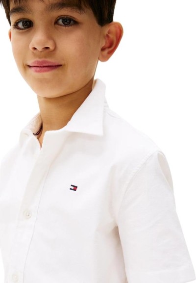 Camicia tommy hilfiger, ragazzo manica corta bianca.  - Vendita Moda s
