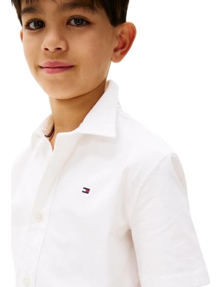 Camicia tommy hilfiger, ragazzo manica corta bianca.  - Vendita Moda s