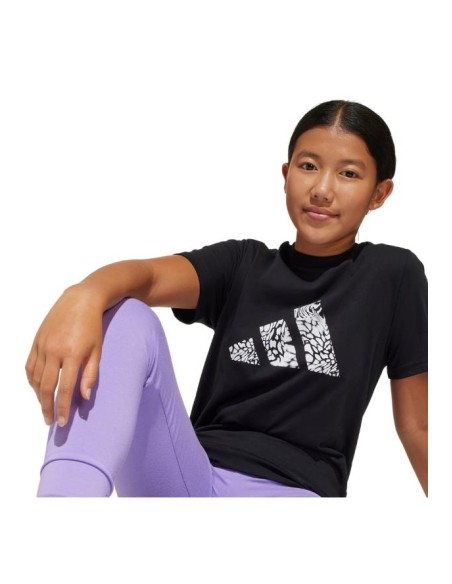 T-Shirt adidas JG ANIMAL LOGO, ragazza nera  - Vendita Moda sportiva