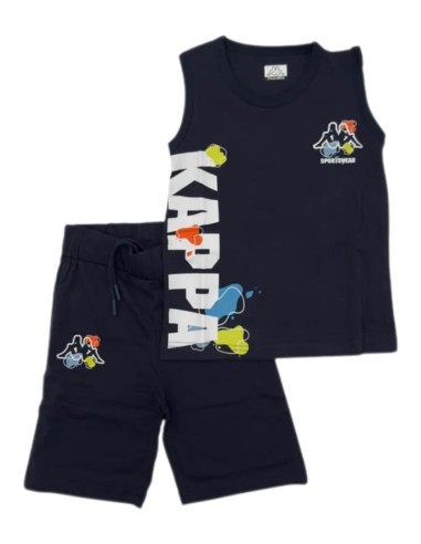 Completo a canota kappa, Bambino blu.  - Vendita Moda sportiva