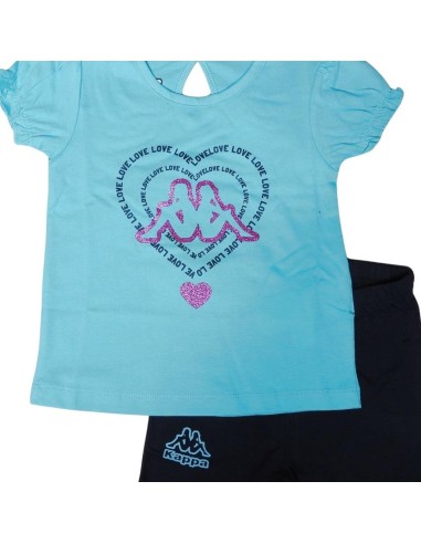 Completo T-Shirt kappa, Bambina verdino e nero.  - Vendita Moda sporti 2