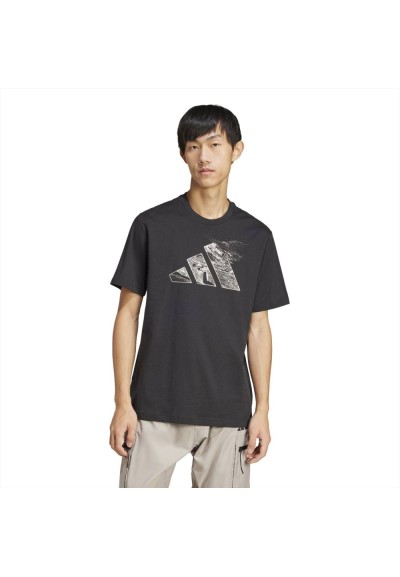 adidas M T CE LOGO T, T-Shirt nera stampa davanti  - Vendita online | 