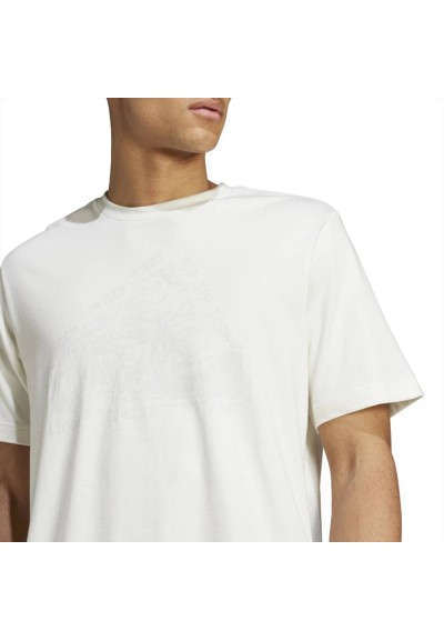 T-Shirt bianca uomo con stampa davanti - modello m ce topo t di adidas