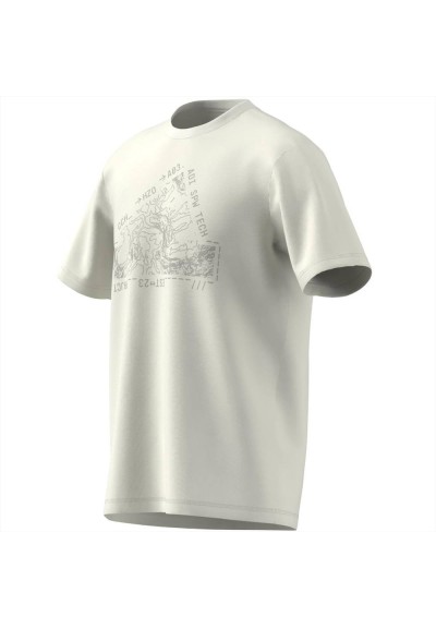 T-Shirt bianca uomo con stampa davanti - modello m ce topo t di adidas