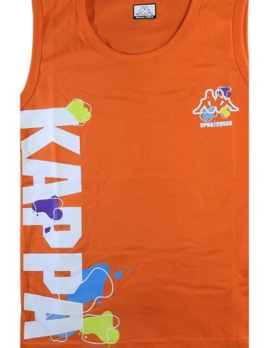 Completo estivo Kappa ragazzo con canotta e pantaloncino arancione-ner 2