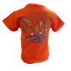 T-Shirt arancione bimbo con stampa dinosauro