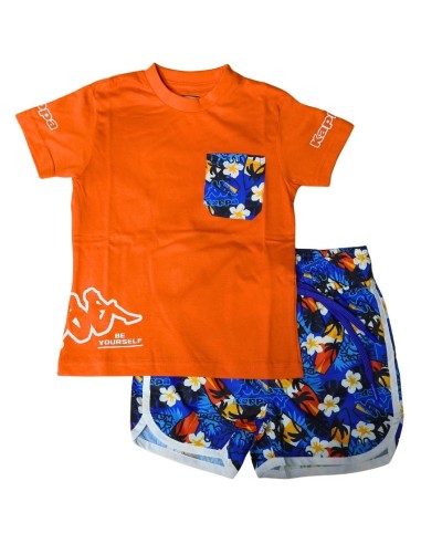 Completo kappa a T-Shirt kappa, Bambino arancio.  - Vendita Moda sport