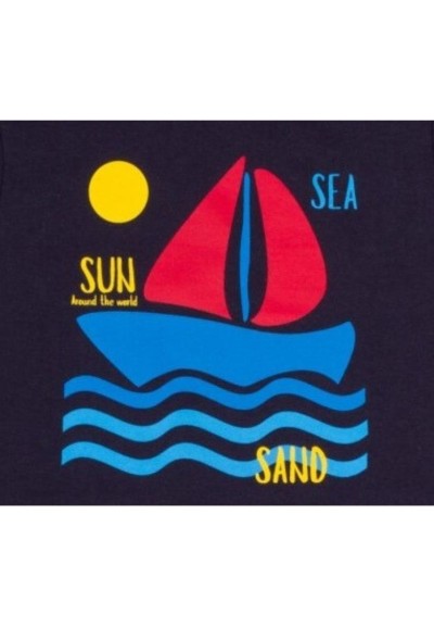 Completino Losan, bambino stampa Barca a Vela in blu*  - Vendita Moda 