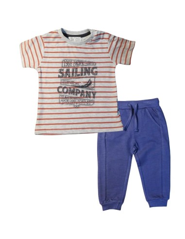 Completino Babybol, ragazzo t-shirt righe e pantaloni blu.*  - Vendita