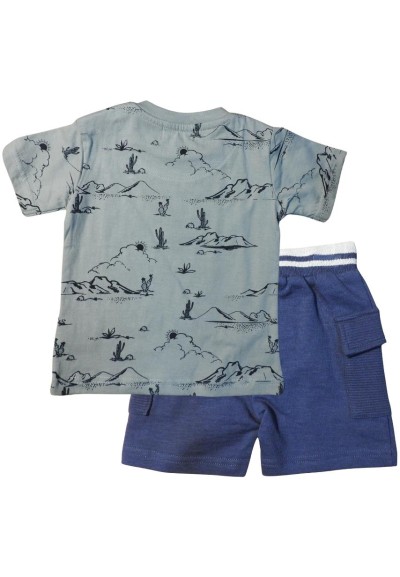 Completi babybol, bambino t-shirt sabbia+ pantalone corto blu.*  - Ven
