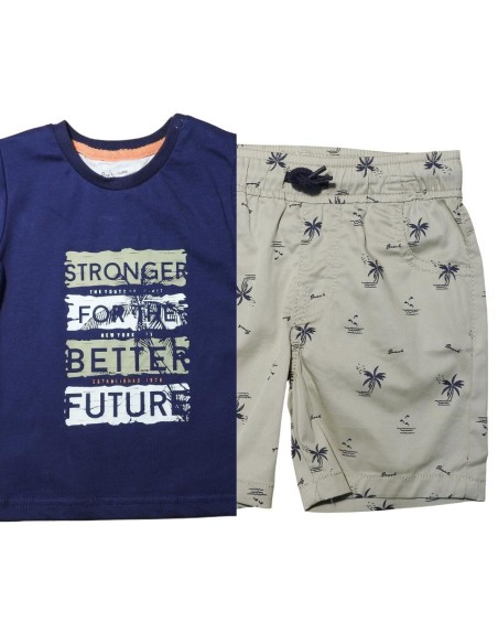 Completi BabyBol, bambino t-shirt blu+ pantaloncino fantasia sabbia*. 