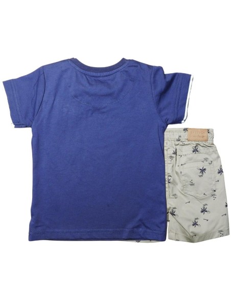 Completi BabyBol, bambino t-shirt blu+ pantaloncino fantasia sabbia*. 