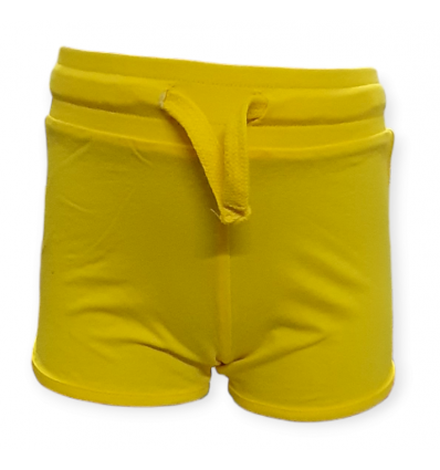 Pantaloncino bambina in cotone giallo.