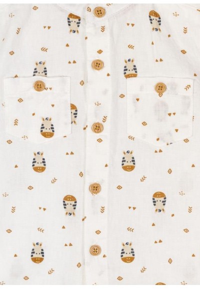 Camicia lino stampa zebra*  - Vendita Moda sportiva