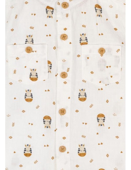 Camicia lino stampa zebra*  - Vendita Moda sportiva