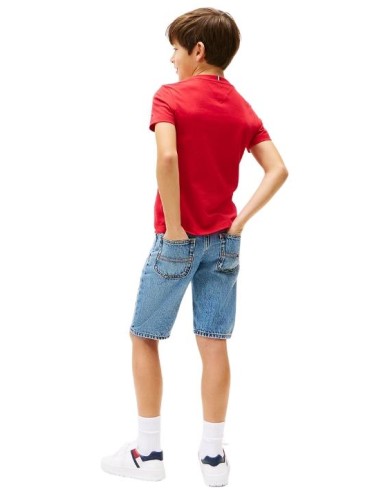 T-Shirt tommy hilfiger u corp logo ess tee ss, ragazzo rossa  - Vendit 2