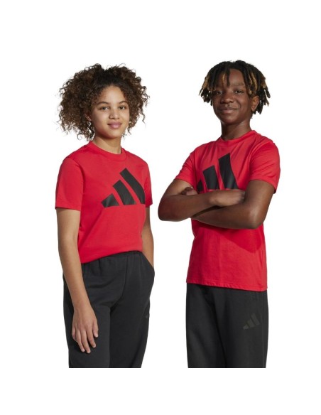 T-Shirt adidas, unisex con logo rossa.  - Vendita Moda sportiva