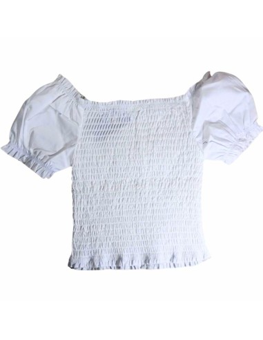 Top bianco ragazza arricciato 2