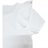 T-Shirt bianca donna con volant su spalle