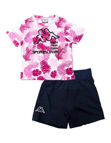 Completo t-shirt kappa, Bambina rosa.  - Vendita Moda sportiva