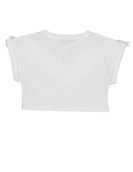 T-Shirt ragazza con applicazione frange  - Vendita Moda sportiva