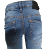 Jeans lungo elasticizzato denim blu medio 5 tasche.