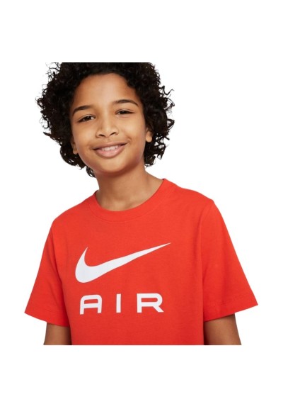 Maglietta air nike Rossa Unisex da ragazzo in fresco Cotone, stile Urb