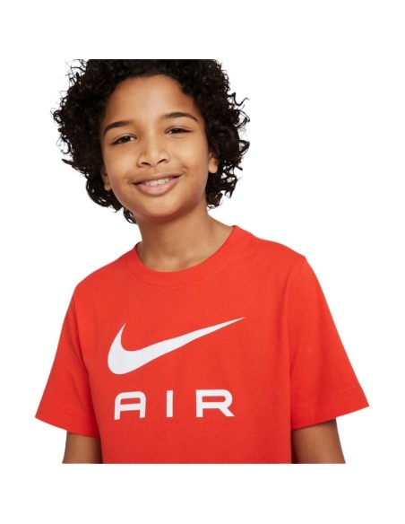 Maglietta air nike Rossa Unisex da ragazzo in fresco Cotone, stile Urb