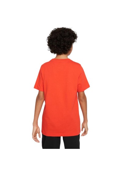 Maglietta air nike Rossa Unisex da ragazzo in fresco Cotone, stile Urb