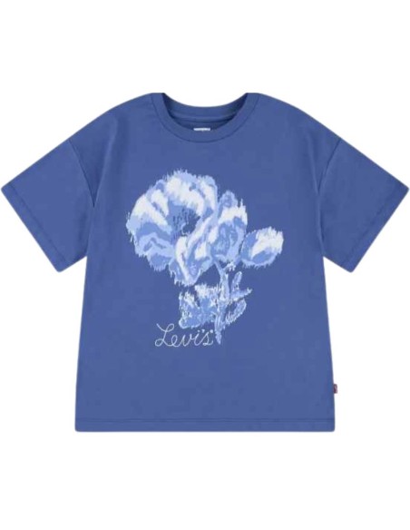 T-shirt ragazza Levi's blu con stampa artistica – Moda fresca e di ten