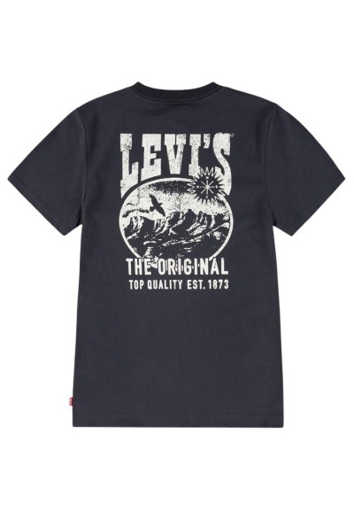 T-shirt nera Levi's da ragazzo – Stile minimal per un look deciso  - V