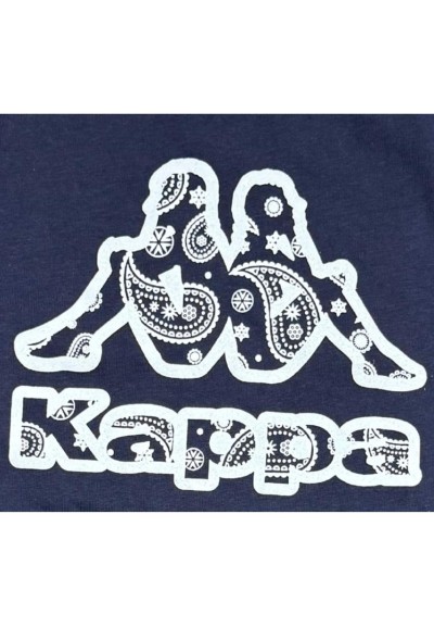 T-shirt Kappa Bambino Blu Navy – Logo Paisley  - Vendita Moda sportiva