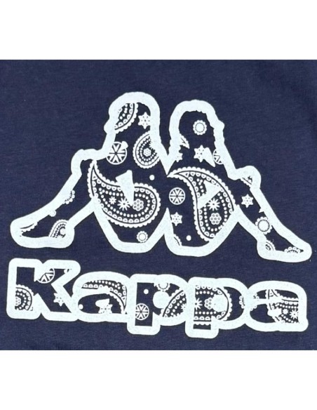 T-shirt Kappa Bambino Blu Navy – Logo Paisley  - Vendita Moda sportiva