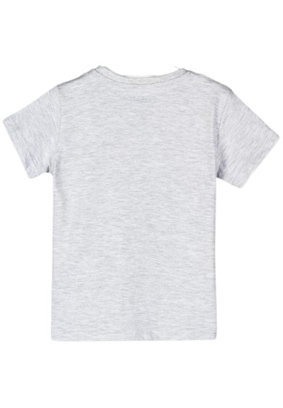 T-shirt neonato LOSAN con stampa leone e scritta "LOL!" in cotone grig