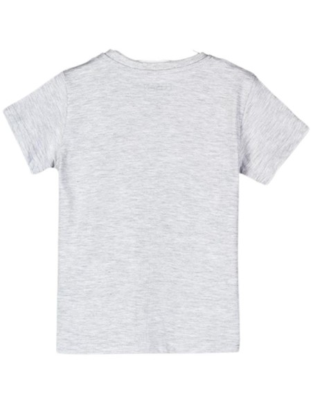 T-shirt neonato LOSAN con stampa leone e scritta "LOL!" in cotone grig