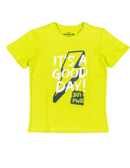 T-Shirt verde losan, bambinocon stampa  - Vendita Moda sportiva