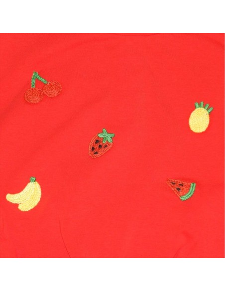 T-shirt neonata rossa con dettaglio annodato  - Vendita Moda sportiva