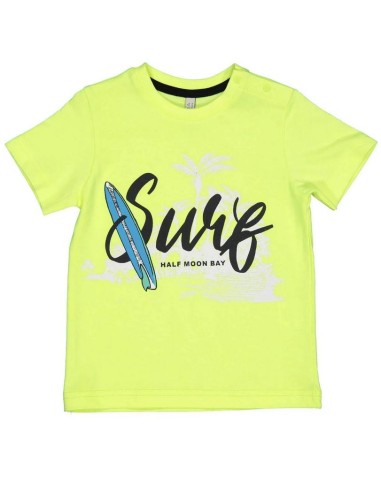 Maglietta neonato Birba Half Moon - T-shirt estiva in cotone giallo co