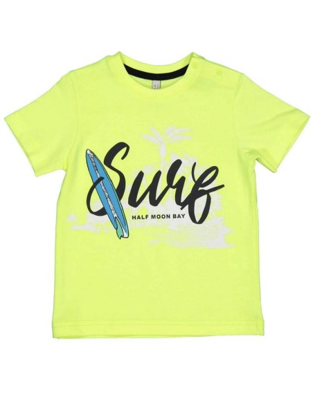 Maglietta neonato Birba Half Moon - T-shirt estiva in cotone giallo co