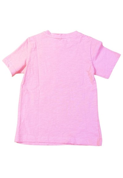 T-shirt neonato Birba rosa cotone con stampa estiva "Green Immersion" 