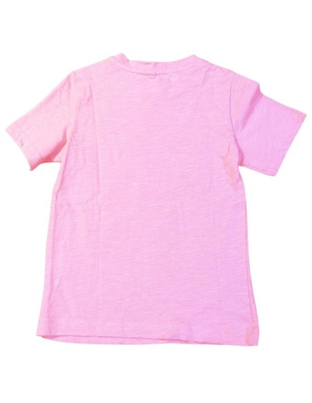 T-shirt neonato Birba rosa cotone con stampa estiva "Green Immersion" 