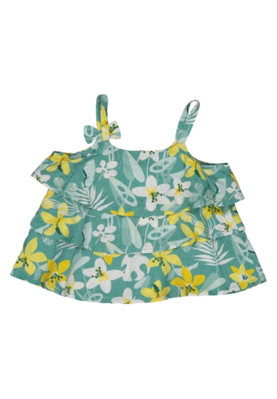 Top  floreale a balze in viscosa  - Vendita Moda sportiva