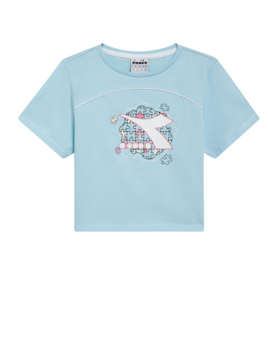 T-Shirt Diadora ss puzzles celeste  - Vendita Moda sportiva