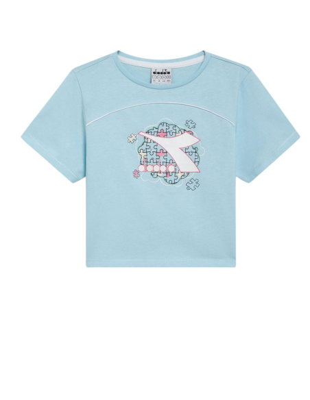 T-Shirt Diadora ss puzzles celeste  - Vendita Moda sportiva